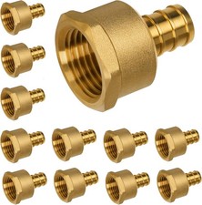 12 Pack 1/2" Female NPT to 1/2" PEX Male Brass Crimp Adapter Fitting