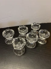 Set of 6 Vintage Scalloped Pedestal Footed Open Salt Cellars/Dips