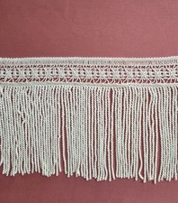 Fransenborte nähen basteln weiß Länge 1,50 m Breite 14 cm Ladenauflösung