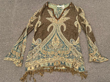 Soft Surroundings Tunic Women's Sz M Shirt Top Blouse Floral Print Made in India