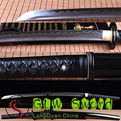 Hand Forge Folded Steel Clay Tempered Japanese Samurai Sword Katana Sharp Blade 