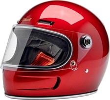 Casco moto integrale Biltwell Gringo SV stile retrò rosso caramella metallizzato