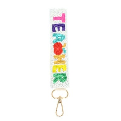 Teacher Beaded Wristlet Keychain