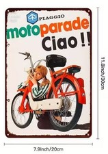 Vespa Retro Patina Blechschild Vintage Nostalgie Look 20x30cm CIAO Piaggio Mofa