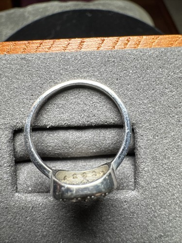 Sterling Silver 925 Ring Princess Cut CZ Flower Ring Size 5.75 - Picture 6 of 9
