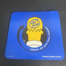 Intel Inside Homer The Simpsons Mouse Pad 1998 Vintage Advertisement