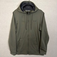 Under Armour Full Zip Hoodie Armour Fleece ColdGear Mens Large Forest Green