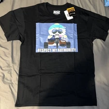 NWT South Park Respect My Authority Cartman Black T Shirt Size Large