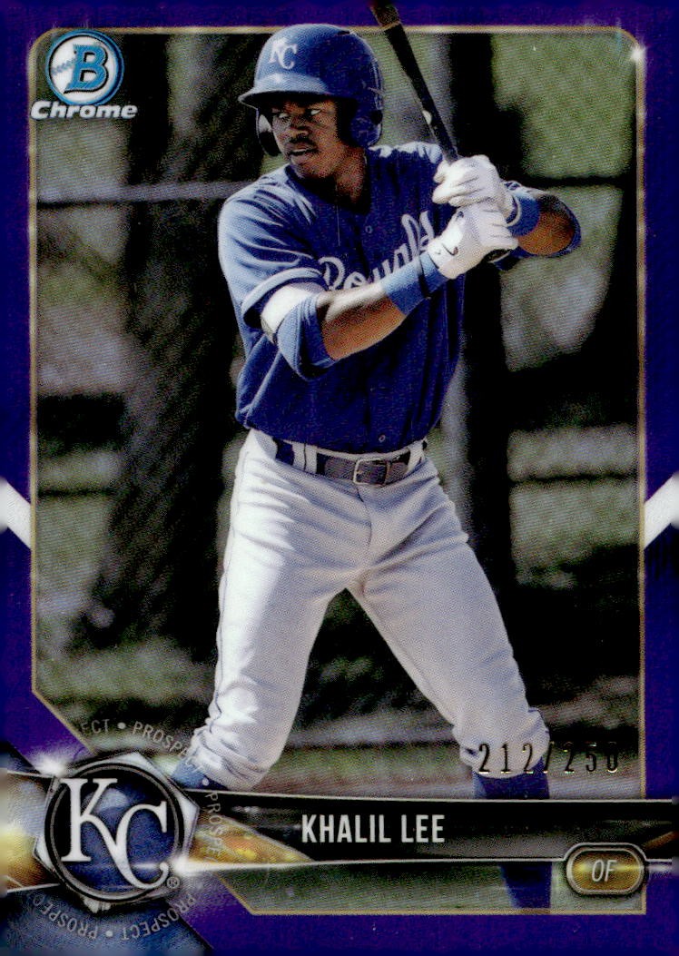 2018 Bowman #BCP116 Khalil Lee Chrome Prospects Purple Refractor #/250