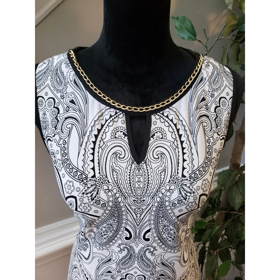 Vestido Sandra Darren para mujer talla 10 multicolor cachemir sin mangas funda Foto 3 de 4