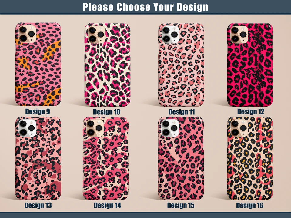 粉色豹纹手机壳 多彩动物图案 多时尚 手机保护套 — 第 3/4 张图片