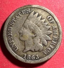 1863 US Copper Nickel Indian Head Cent! VG/FINE Civil War Days! Old US Coin!