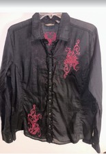 Large Black And Red Sheer Harley-Davidson Shirt