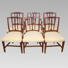 Original Quality Antique Hepplewhite Style Set of Six Vintage Dining Chairs
