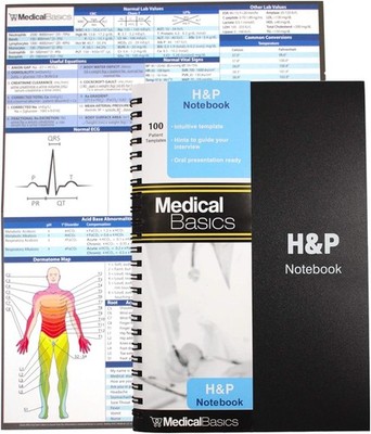 H&P notebook - Medical History and Physical notebook, 100 medical