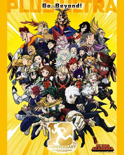Póster de anime Go Beyond del 10 aniversario de My Hero Academia