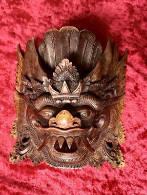 Echte balinesische Barong Maske - Komang Bagus signiert - handgeschnitztes Holz