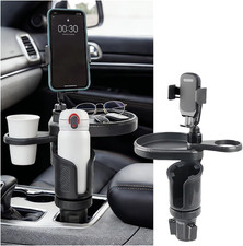 Car Cup Holder Tray, 3 in 1 Multifunctional Vehicle Food Water Bottle Phone