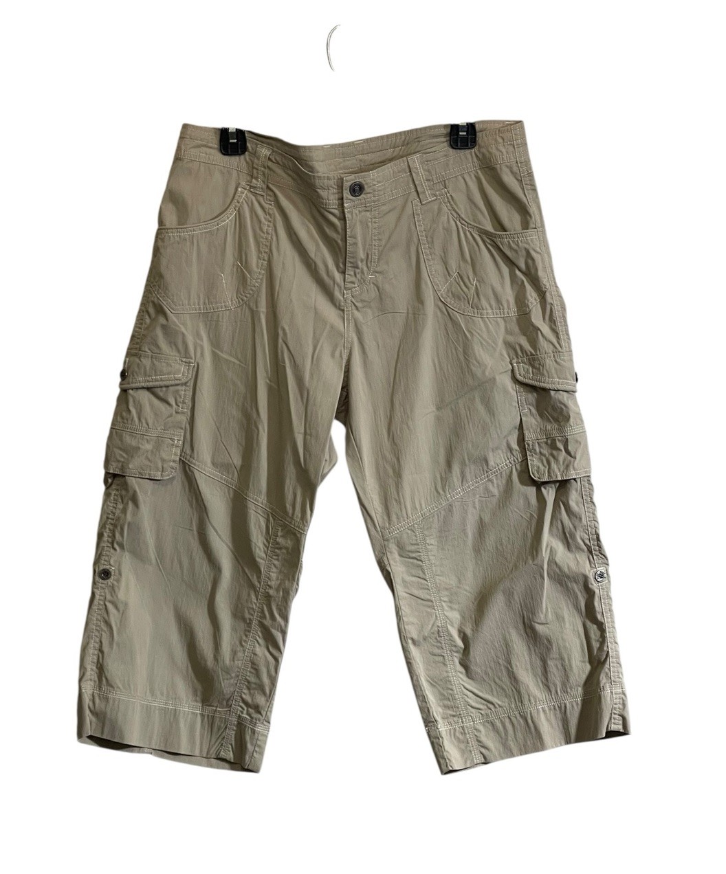 KUHL Women's 14 Fits 35 X 19 Kontra Cargo Roll Up Capris Stretch Hiking Beige