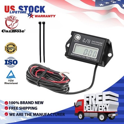 Waterproof Tachometer Tiny Tach/Hour Meter for 2 Stroke & 4 Stroke Small Engine