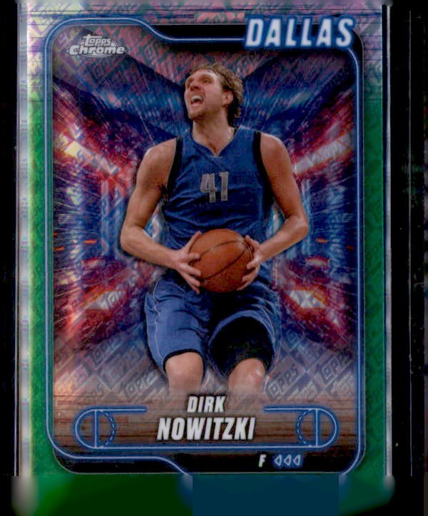 2024-25 Topps Chrome #197 Dirk Nowitzki Topps Green Refractor