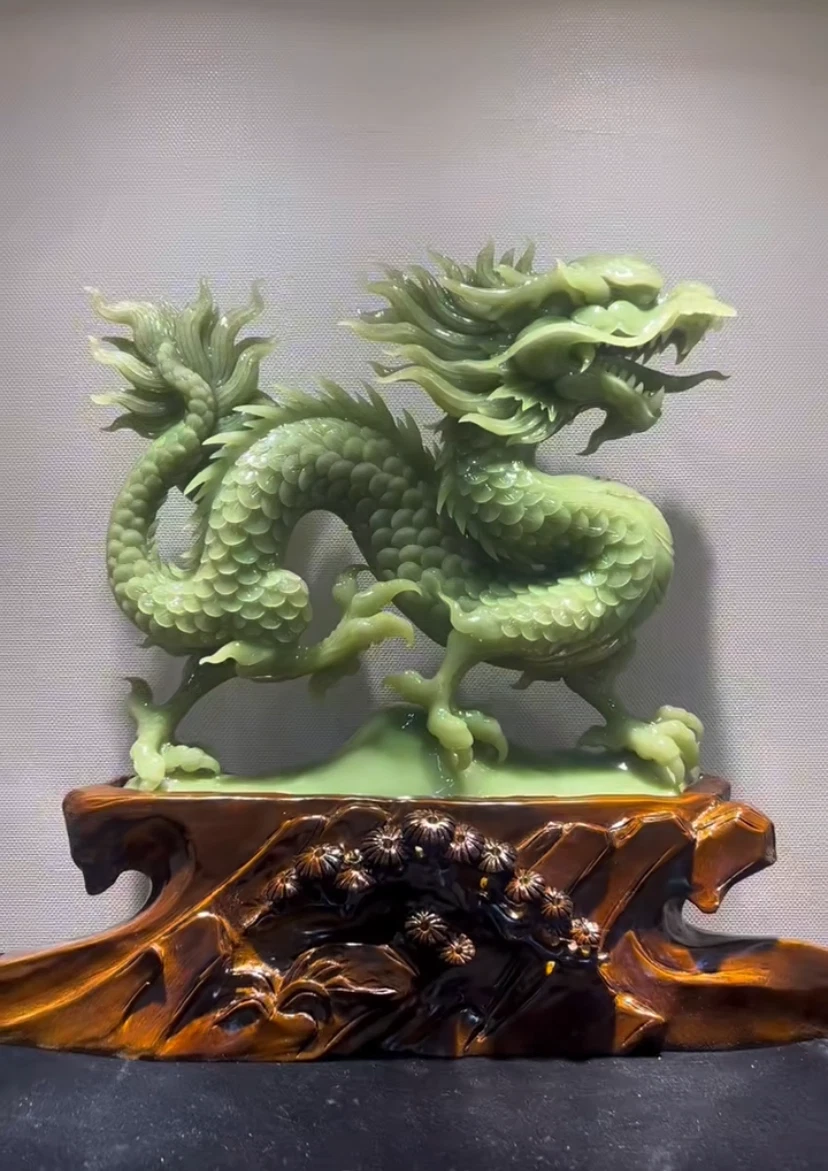 Dragon 翡翠中国风雕像、雕像| eBay