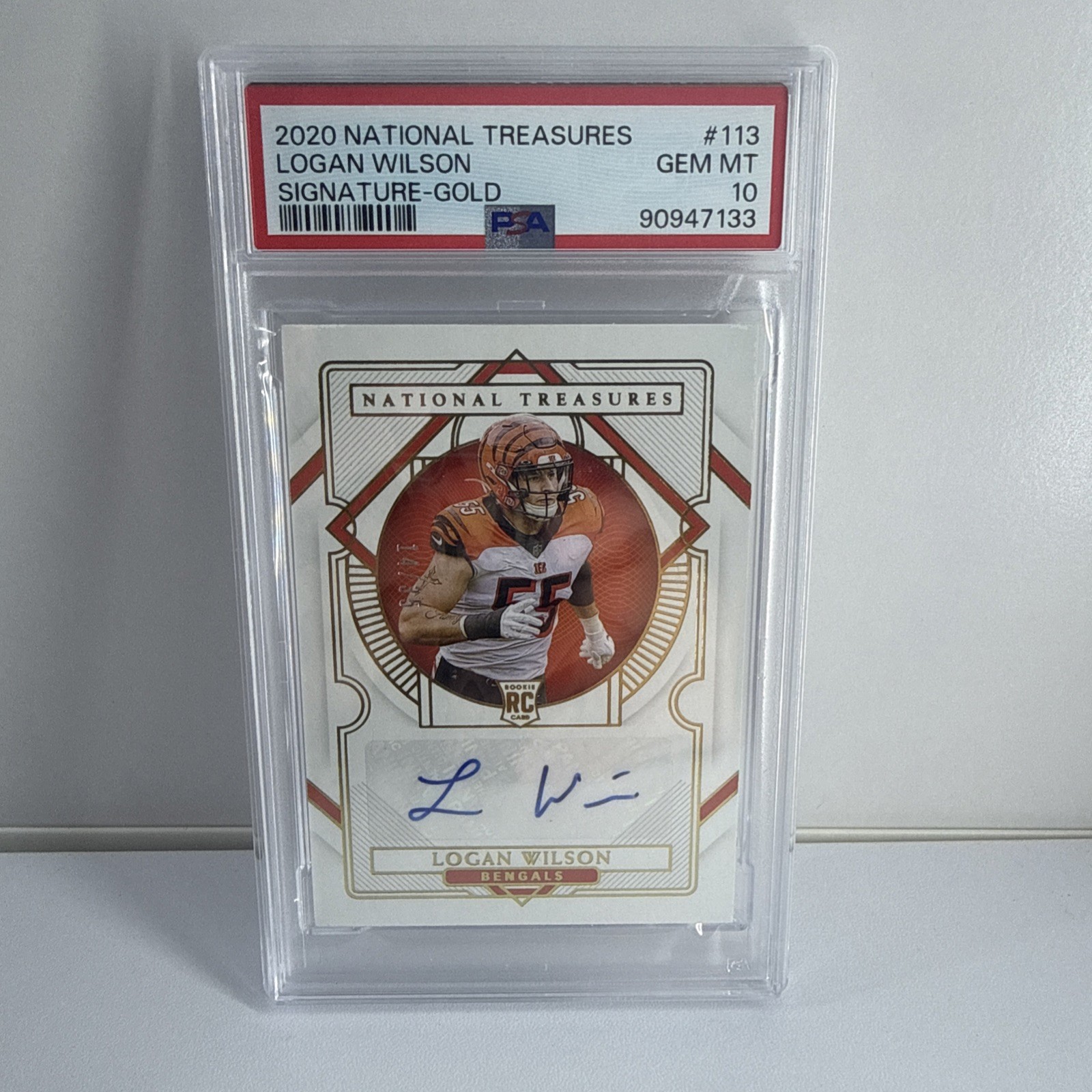 Logan Wilson Panini National Treasures #113 Signatures-Gold