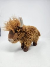 Aurora Miyoni Highland Cattle Cow Bull Plush Stuffed Animal Toy Brown
