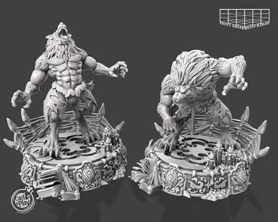 Lykaner Miniatur Set Werwolf Monster Figur für TTRPGs wie D&D 5e Pathfinder DSA