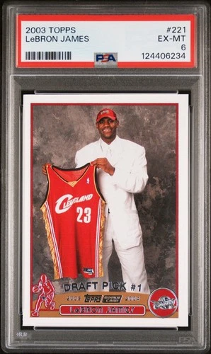2003 Topps Draft Pick LeBron James #221 (RC) PSA 6