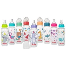 Nuby Standard Neck Tinted Bottle, 8 Ounce, 1 Pack of 1 Colors May Vary