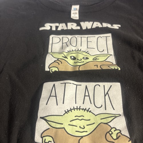 Baby Yoda Star Wars by Mad Engine Black Graphic Tee - Size XL - Picture 2 of 6