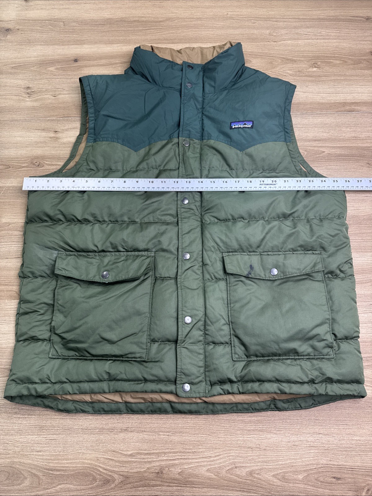 Patagonia Slingshot Down Puffer Vest Jacket Green Mens XL Rare thumbnail 3