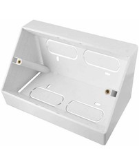 White Double 2 Gang Pattress Back Box 45 Degree Angled Surface MountWork Bench