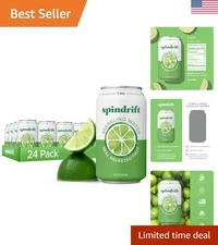 Sparkling Water, Lime Flavored, Made with Real Squeezed Fruit, 12 Fl Oz Cans,...