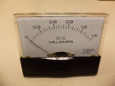Dc. Panel METER 0 - 1.5 MilliAmp. 4" X 3 1/2" NEW For CB Radio Ham Amp Amplifier