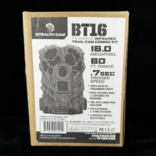 STEALTH CAM BT16 Trail Camera COMBO KIT 16.0 Megapixel 60' Range .7 Sec Trigger