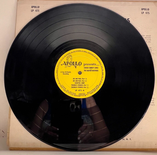 A32 The Barton Brothers: Jewish Comedy Songs, 1957 Apollo Records LP 475 -Comedy - Picture 3 of 4