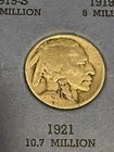 1921 buffalo nickel Nicer Low Mintage Coin Free Shipping
