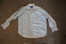 South Bay Sport Wear Full Long Sleeves Shirt 100 Cotton Blue Solid Size L