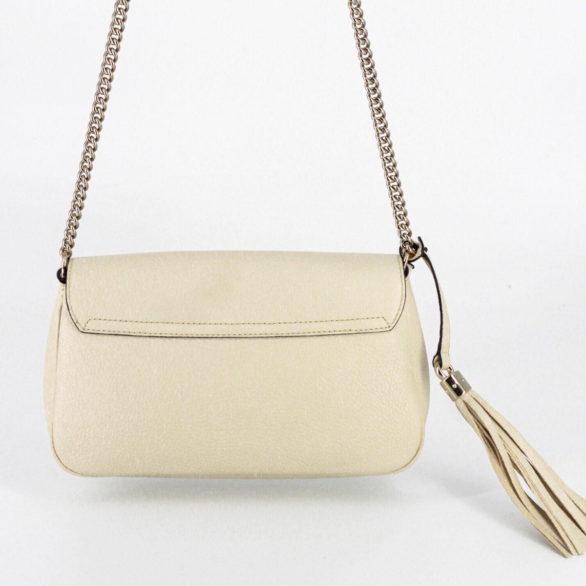 ショルダーバッグ・ポシェット GUCCI Crossbody Bags Women Leather White/Ivory Gucci Soho GG Ivory Off White Leather Handbag Crossbody