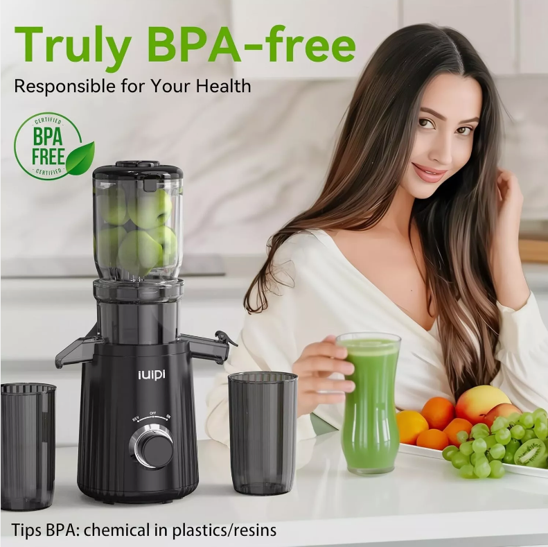 IUIPI Juicer Cold Press Slow Masticating Whole Fruit & Vegetable