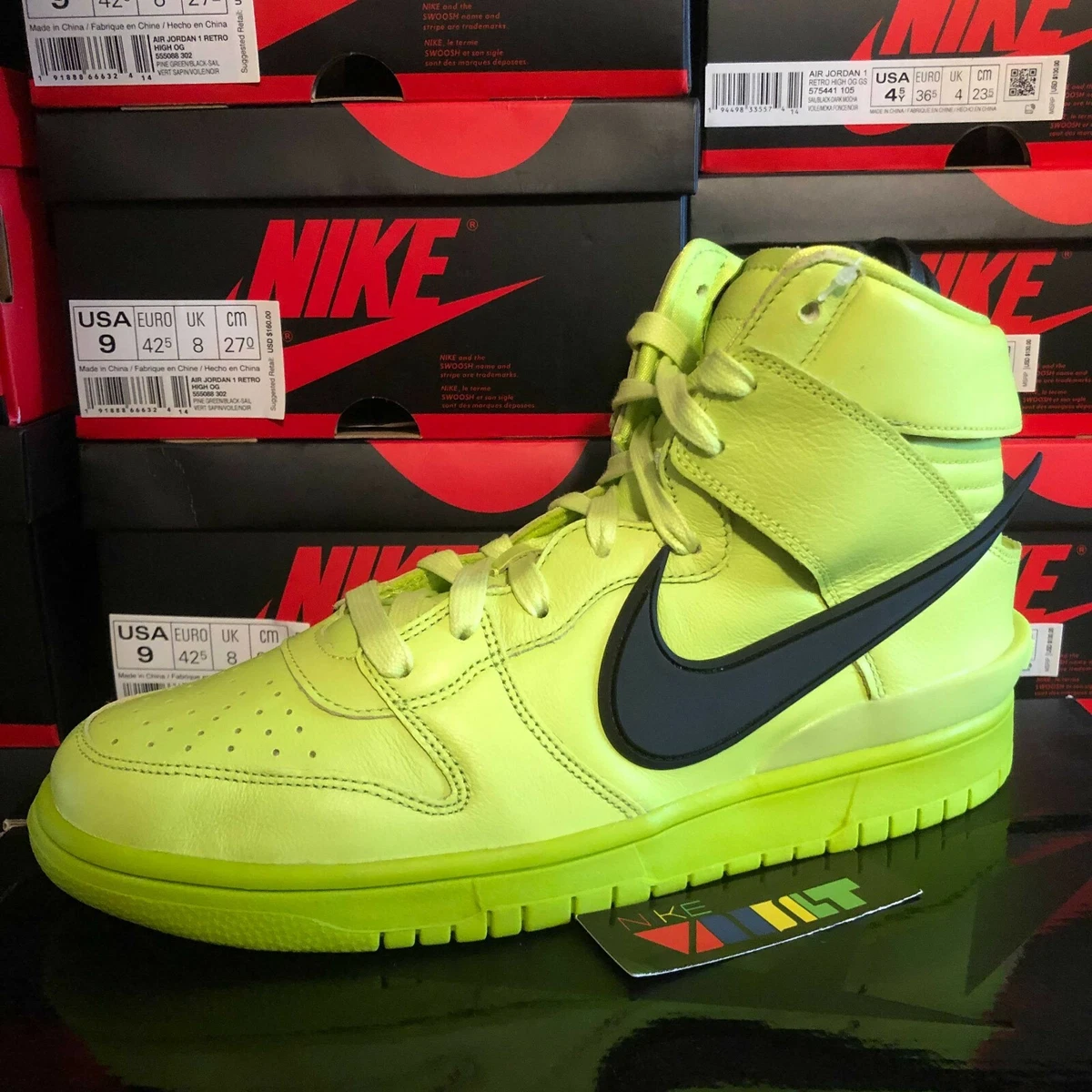 dunk high ambush lime green