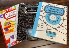 School Composition Notebooks Math Science English 7.5 X 9.75 100 Lined Pages Ea