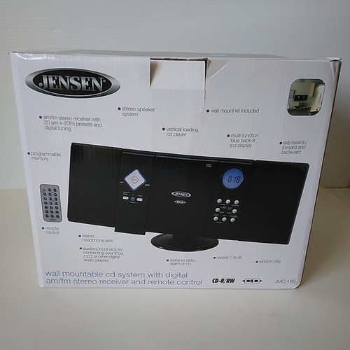 Jensen JMC-180 Micro Compact Stereo System-CD-Radio-AUX+Remote-Box-Testato Funzionante - Foto 12 di 15