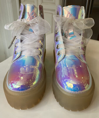YRU Slayr Atlantis Size 7 Platform Boots Ribbon Laces Discontinued New