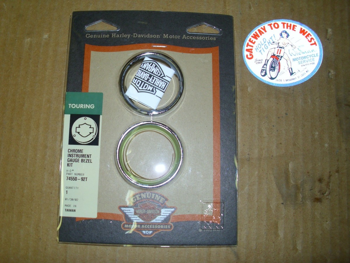 その他 mt Harley-Davidson, CHROME INSTRUMENT GAUGE BEZEL KIT, P/N 74550-92T