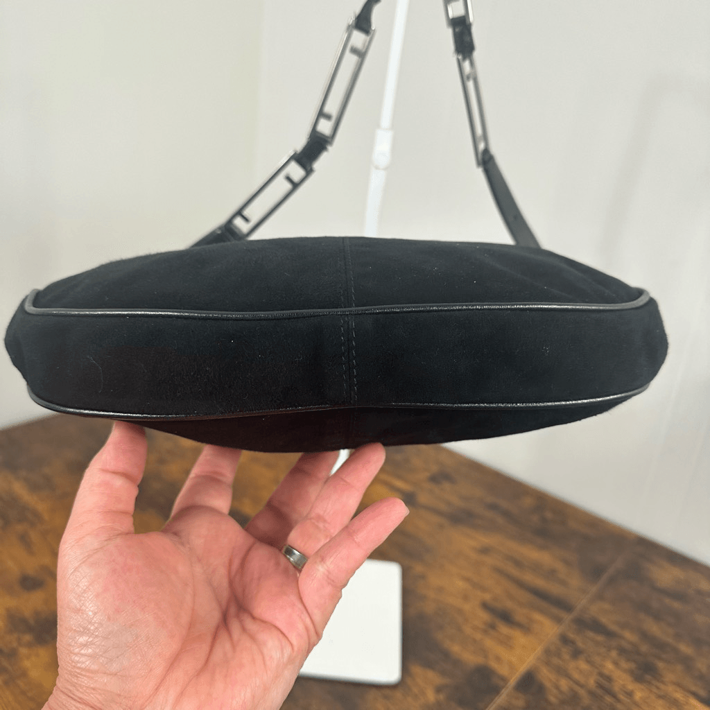 FENDI FF Vintage Suede Shoulder Bag Black | eBay FENDI FF Vintage Suede Shoulder Bag Black | eBay