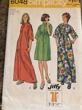    1973 SIMPLICITY 6048-LADIES JIFFY TWO LENGTH CAFTAN ROBE PATTERN 8-10/12-14