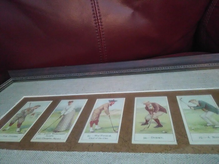 Set of 5 Cope's Golfers 1900 / Cope Bros. Cigarette Cards Framed